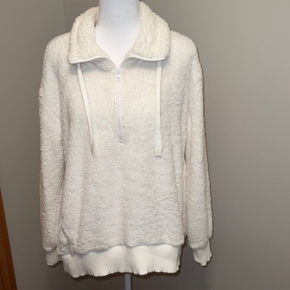 Cream Sherpa 3/4 Zip Pullover Women’s Medium - Picture 1 of 5